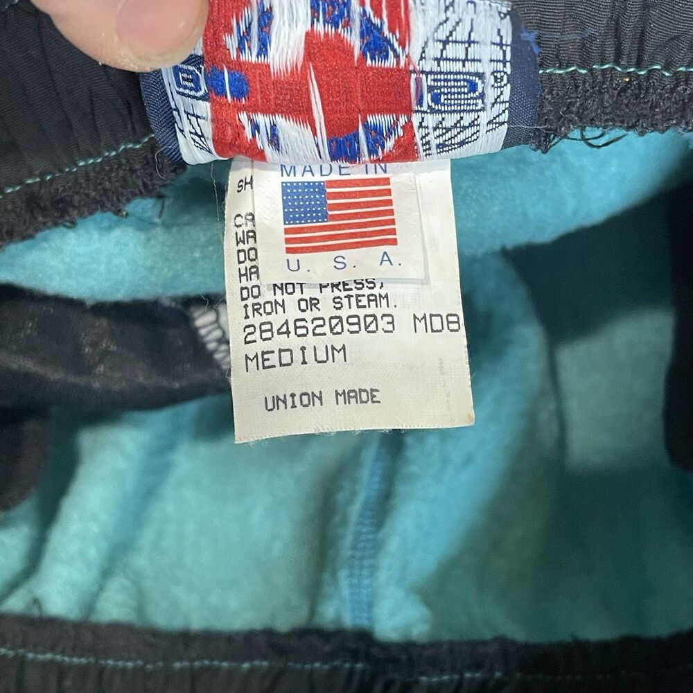 Vintage Polaris Polartec Blue Teal Fleece Sweatpants Snowmobile USA RARE Size M - Picture 7 of 13